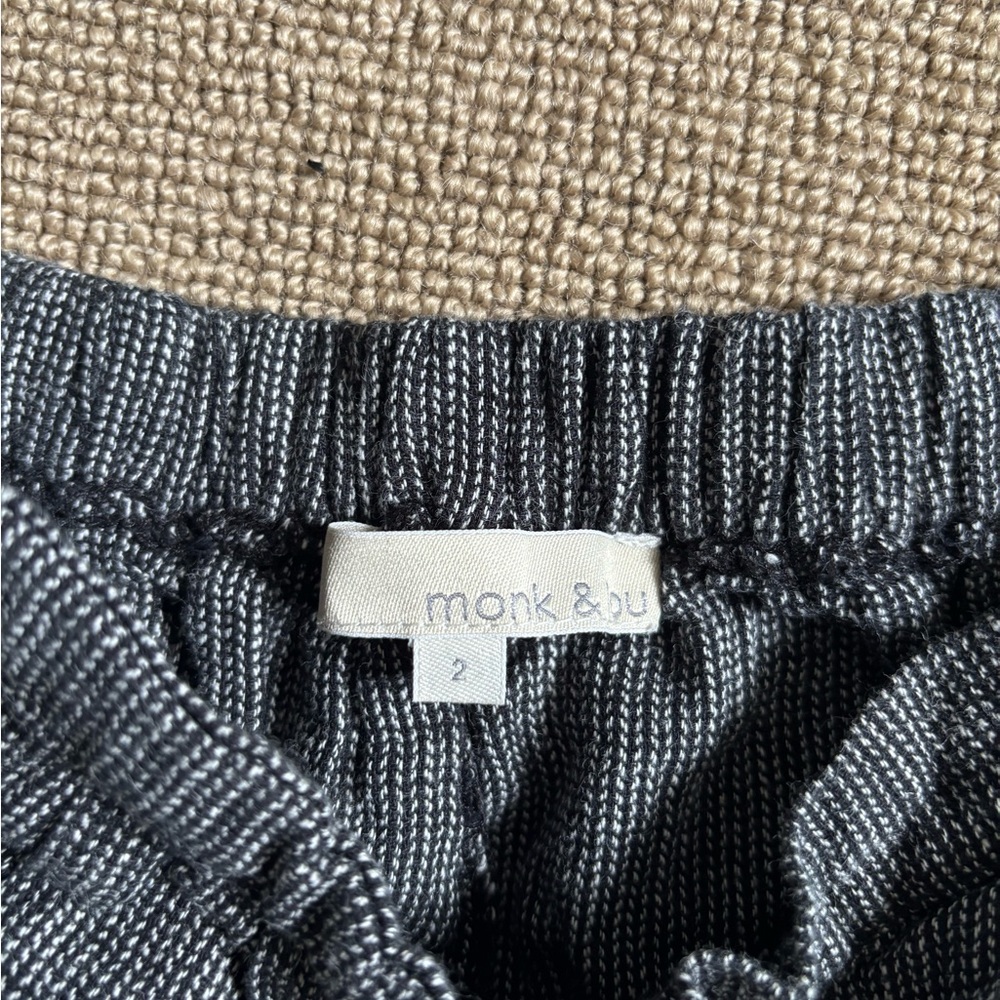 Monk & Lou Black and White Striped Shorts
